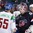 COLOGNE, GERMANY - MAY 10: USA's Jimmy Howard #35 and Italy's Noah Hanifin #55 shake hands following USA's 3-0  preliminary round win at the 2017 IIHF Ice Hockey World Championship. (Photo by Andre Ringuette/HHOF-IIHF Images)

